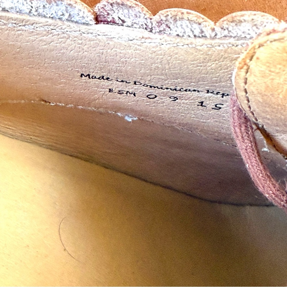 Jack‎ Rogers Olivia Scalloped Wedge Oxford Shoes Cognac Size 8.5 - Picture 11 of 11